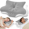 Cervical Neck Pillow for Pain Relief – Ergonomic Memory Foam Pillow for Side Sleeper Contour Orthopedic Bed Pillow for Neck Support with Cooling Cover – Ideal Christmas Birthday Gift - Grey