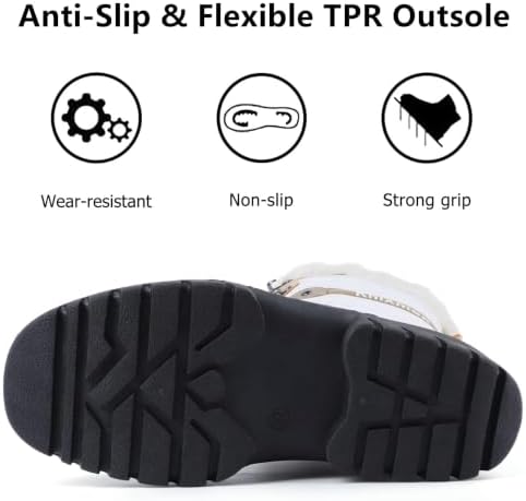 Knixmax Women's Waterproof Mid-Calf Winter Snow Boots US 6-11