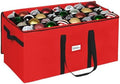 Christmas Ornament Storage Container,Box Stores Up to 128-3 inch ornaments, Adjustable Dividers, Large Organizer Bin to Protect and Store Holiday Décor - Red