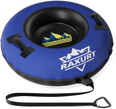 48'' Heavy Duty Snow Tube with Canvas Cover, Snow Sled for Kids & Adults