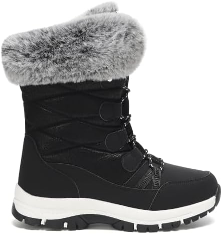 Women's Snow Boots Warm Fur Lined Anti-Slip Winter Outdoor Shoes
