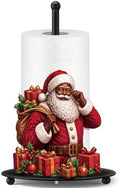 Christmas Paper Towel Holder Black Santa Claus Kitchen Decor
