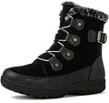 GLOBALWIN Women's Snow Boots Waterproof Ankle Booties Winter Boots For Women, Insulated Warm Black Fur Boots, Non-Slip Outdoor Hiking Boots For Rain and Snow