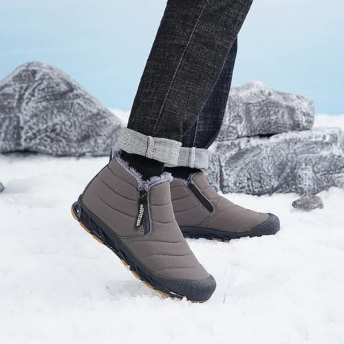 Jakcuz Women Snow Boots Water-resistant Side Zipper
