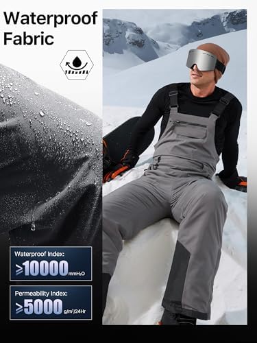 FREE SOLDIER Mens Snow Bibs Ski Snow Pants Softshell Ski Bib Overalls