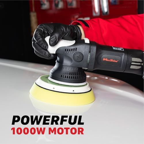Maxshine M21 Pro Dual Action Polisher Pink – 21mm Long Throw Random Orbital Buffer, 1000W Detailing Machine, 6″ Backing Plate – Variable Speed 2200–5000 OPM for Car, Truck, SUV & Boat Paint Correction