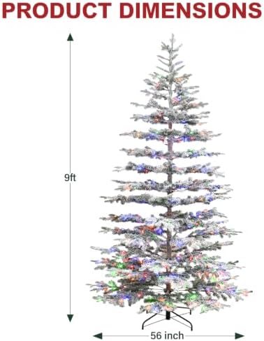 Hykolity 9ft Prelit Sparse Christmas Tree with 500 Multicolor LEDs