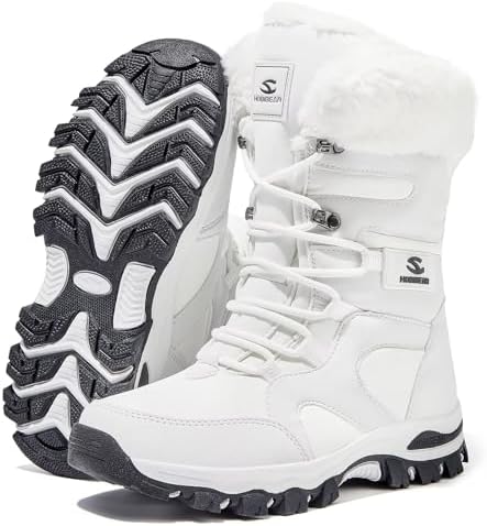 HOBIBEAR Women's Mid-Calf Faux Fur Snow Boots, Water-Resistant Winter Boots