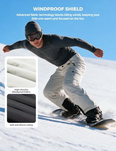 wantdo Men's Snow Pants Warm Winter Ski Bibs Outdoor Snowboard Overalls