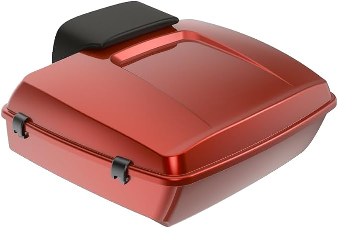 Advanblack Road Glide Tour Trunk Pack Red Rock Chopped Tour Trunk Pack Backrest Pad for '97-'25 Harley Touring Road King Street Glide Electra Glide CVO models