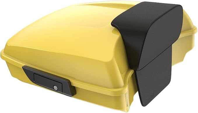 Advanblack Road Glide Tour Trunk Pack Industrial Yellow Razor Tour Trunk Pack Backrest Pad for '97-'25 Harley Touring Road King Street Glide Electra Glide CVO models