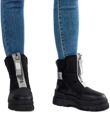 Women's Warm Insulated Fashion Winter Boots, Mid-Calf Waterproof Snow Boots