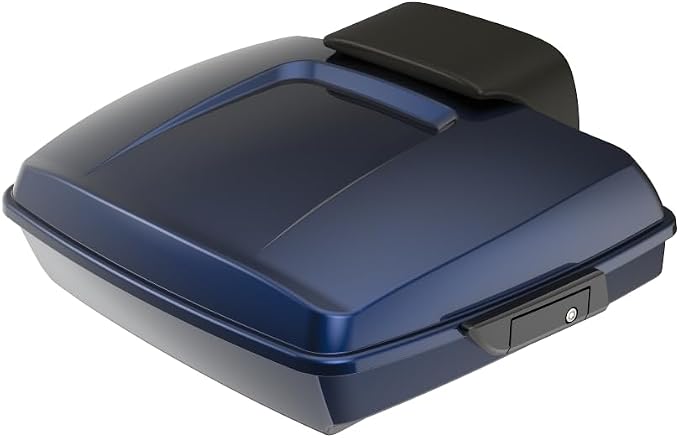Advanblack Road Glide Tour Trunk Pack Blue Steel Razor Tour Trunk Pack Backrest Pad for '97-'25 Harley Touring Road King Street Glide Electra Glide CVO Models