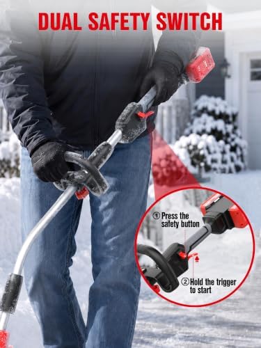EWORK 40V 18" Cordless Snow Shovel with 2x4.0Ah Batteries & Fast Charger