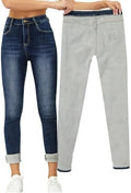 Yehopere Women's Winter Fleece Lined Jeans Slim Fit Warm Skinny High Waist Denim Jean
