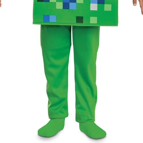 Disguise Minecraft Charged Creeper Costume, Officially Licesned Classic Jumpsuit Outfit, Kids Size