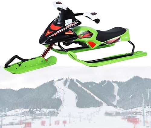 NYANS Ski Bikes, Outdoor Children's Snowmobiles with Brakes, ice Cars, Dog sleds for Adults, ice Climbing, Snow Shovels, Skis Green