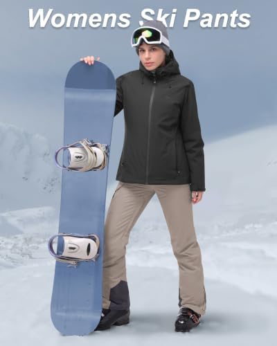33,000ft Women's Insulated Snow Pants Waterproof Ski with Boot Gaiters