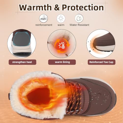 Spesoul Snow Boots for Men Winter Boots Warm Wide Waterproof Lightweight