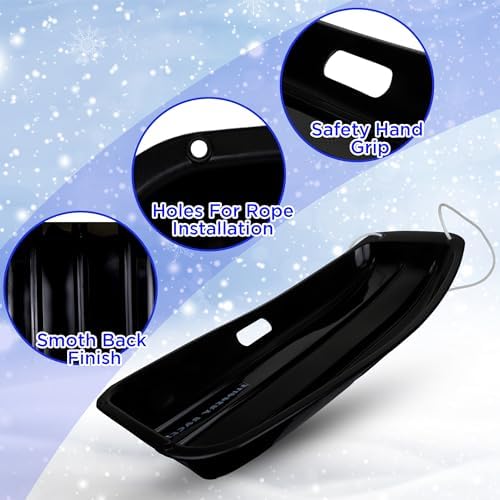 Slippery Racer Downhill Sprinter Flexible Kids Toddler Plastic Cold-Resistant Toboggan Snow Sled with Pull Rope and Handles -35 Inch