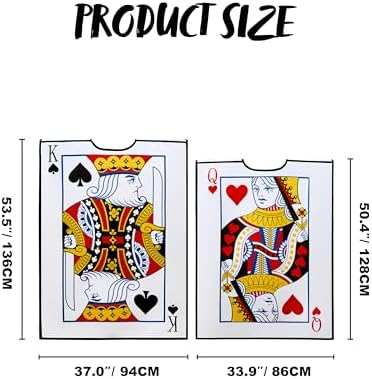 Spooktacular Creations 2 Pcs Adult Couple King & Queen Playing Card Costume for Halloween Costume Cosplay Party, Trick or Treating White