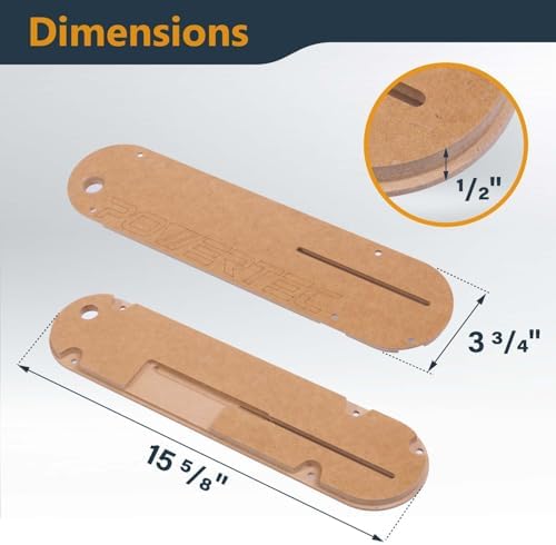 POWERTEC Zero Clearance Table Saw Insert 3-Pack – Fits Delta 36-725, 36-725T2, 36-5152, 36-5000, 36-5000T2 – MDF Throat Plate for Cleaner Cuts, Kickback Prevention, Easy Installation (72228)