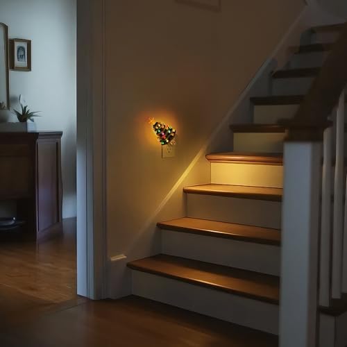 L LOHAS LED Christmas Tree Night Light, Ceramic Night Lights for Kids