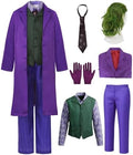 Mens Halloween Clown Costume Set with Coat Shirt Pants Wig Gloves