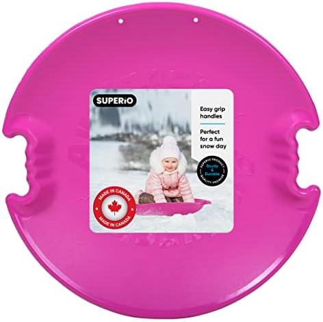 Superio Round Saucer Snow Sleds for Kids and Adult, Spiral Toddler Sled 26" Avalanche Circle Jet Sled for Toddlers Age Plastic Sledding Disc, Winter Snow Toys Fun for Kids and Adults, 1-Pack