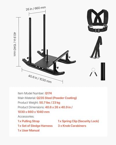 VEVOR Weight Sled,Workout Sled for Push-Pull Running & Strength Training