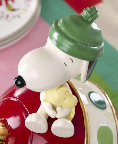 Lenox Snoopy Christmas Cookie Jar, Christmas, Kitchen, Festive Holiday Decor