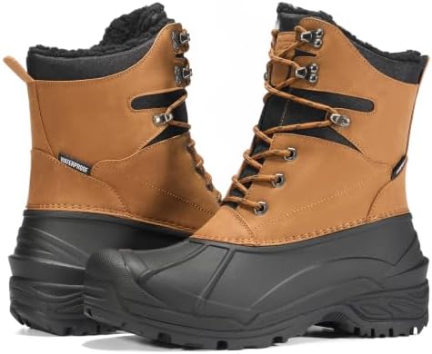 Men's Snow Boots, Insulated Waterproof Winter Duck Boots