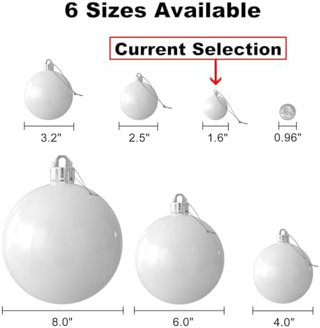 GameXcel Christmas Balls Ornaments for Xmas Tree - Shatterproof Christmas Tree Decorations Small Hanging Ball Red & White 1.6 Inch x 36 Pack