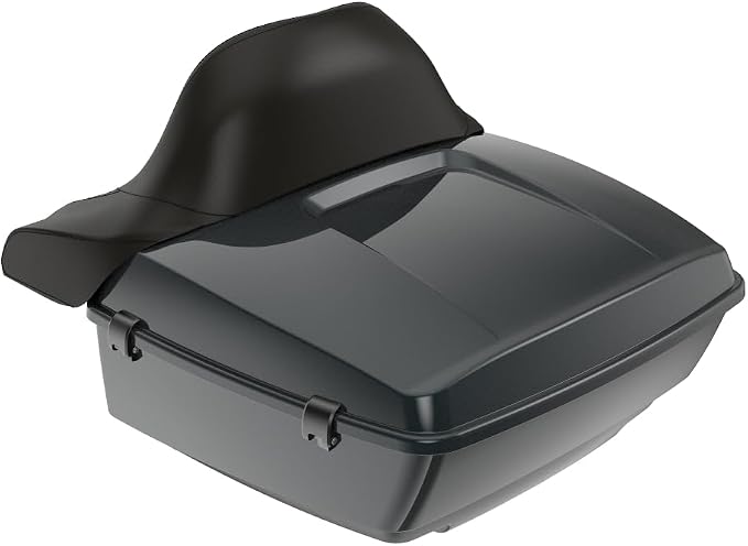Advanblack 2025 RG Tour Trunk Pack Iron Horse Metallic King Tour Trunk Pack Luggage +Wrap-Around Backrest Pad for '97-'25 Harley Touring Road King Street Glide Electra Glide CVO models