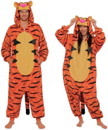 Funziez! Adult Onesie Halloween Costume Animal Dinosaur Shark Unisex Plush One Piece Cosplay Suit for Adults, Men and Women