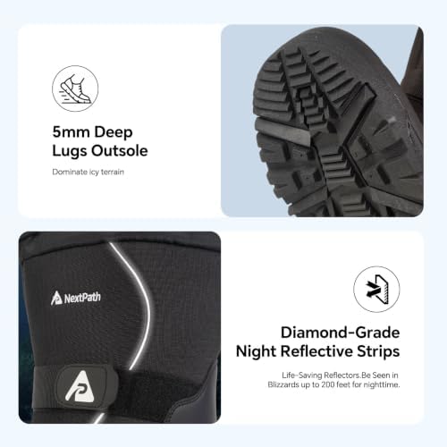 Men's Snow Boots, Waterproof Insulated Winter Boots for Men, -40°F