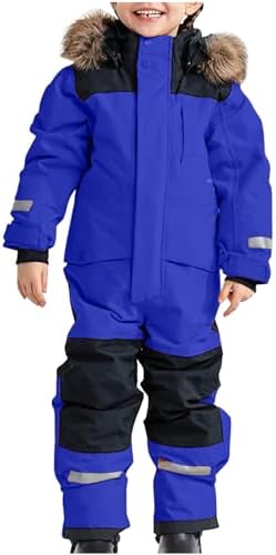 YRAETENM Snow Suit for Kids Boys Girls One Piece Snowsuit Girls and Boys Waterproof Insulated Winter Jumpsuit Coveralls