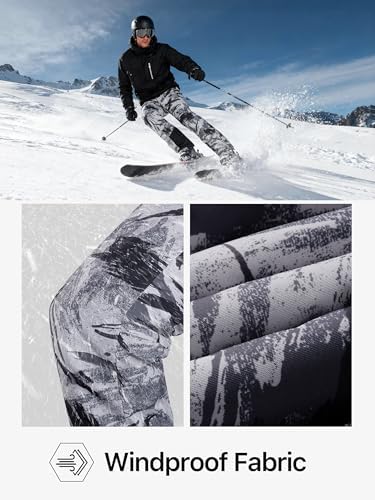 FREE SOLDIER Mens Snow Bibs Ski Snow Pants Softshell Ski Bib Overalls