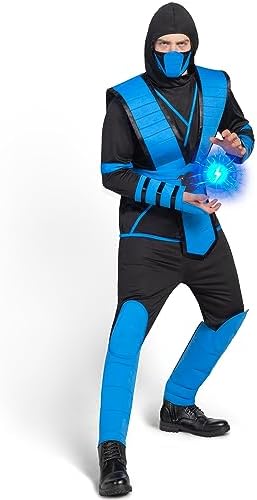 Spooktacular Creations Men Blue Ninja Costume Set for Adult Halloween Dress Up Party Cosplay