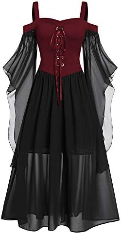 CHARMMA Women's Plus Size Butterfly Sleeve Gothic Halloween Dress
