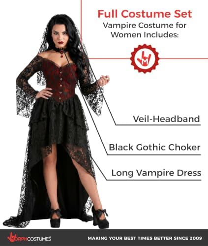 Morph Gothic Vampire Costume Women, Halloween Costumes for Women Adult