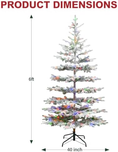 Hykolity 6ft Prelit Sparse Christmas Tree with 250 Multicolor LEDs