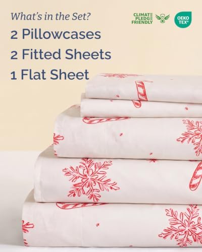 Christmas Sheet Set, Holiday Sweets, Holiday Xmas Bedding Set - Split King
