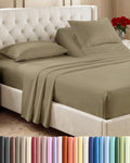 Flex Top Split Head King 4 Piece Sheet Set - Ultra-Soft, Breathable - Khaki