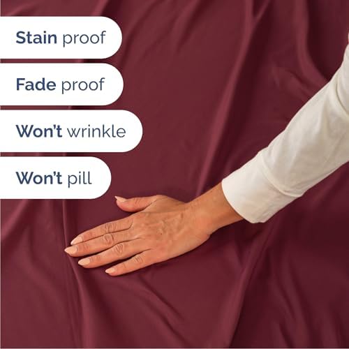Cal King Size 4 Piece Sheet Set - Breathable & Cooling Sheets - Burgundy