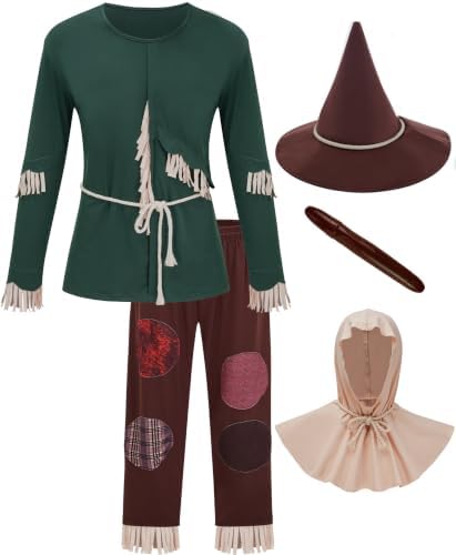Halloween Scarecrow Costume Men 2026,Adult Wizard Couples Outfit Set