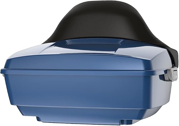 Advanblack Road Glide Tour Trunk Pack Legend Blue King Tour Trunk Pack Luggage +Wrap-Around Backrest Pad for '97-'25 Harley Touring Road King Street Glide Electra Glide CVO models