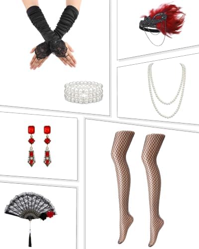 1920s Dresses for Women Flapper Dress Fringes Accessories Vintage Costume