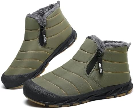 ziitop Snow Boots Mens Waterproof Winter Boots Fur Lined Warm Ankle Boots