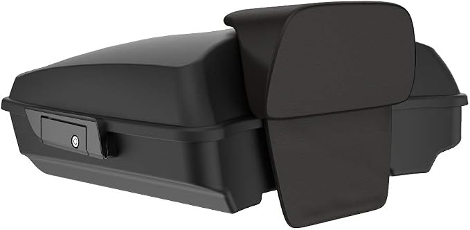 Advanblack Road Glide Tour Trunk Pack Denim Black Razor Tour Trunk Pack Backrest Pad for '97-'25 Harley Touring Road King Street Glide Electra Glide CVO models